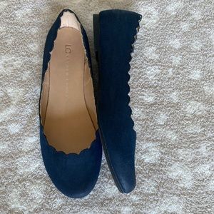 Navy Blue Suede Lauren Conrad Flats, sz 6
